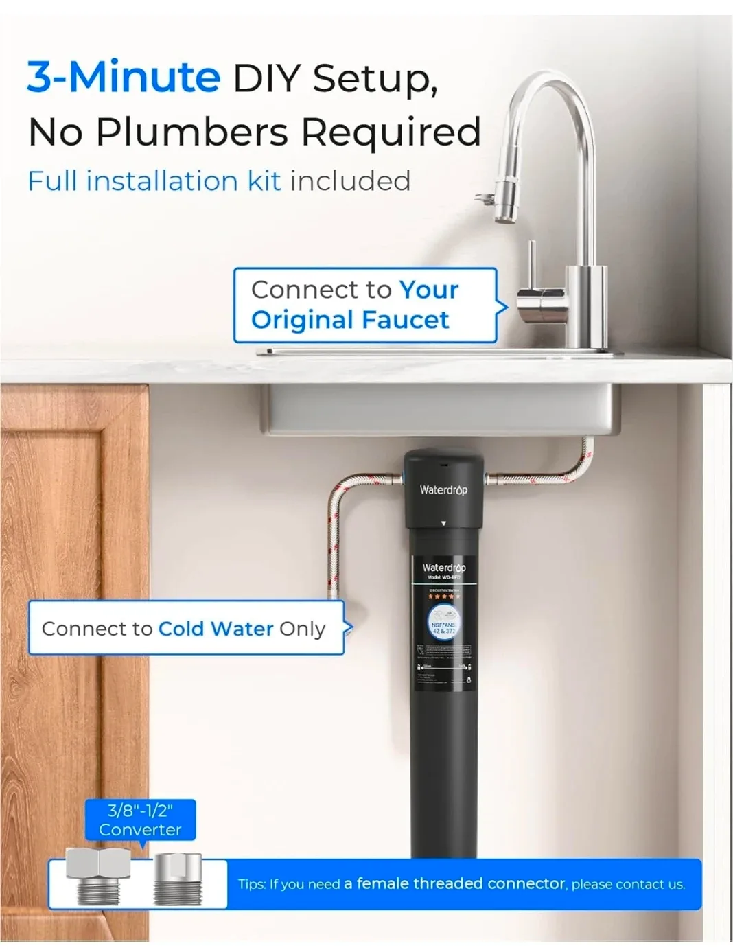 Waterdrop WD-17UA Under Sink Water Filter System image indicator(4)