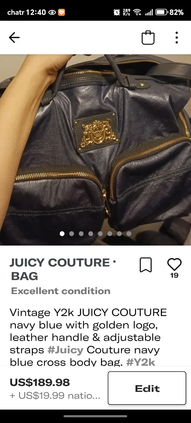 Juicy Couture Y2K Navy Blue Bag thumbnail