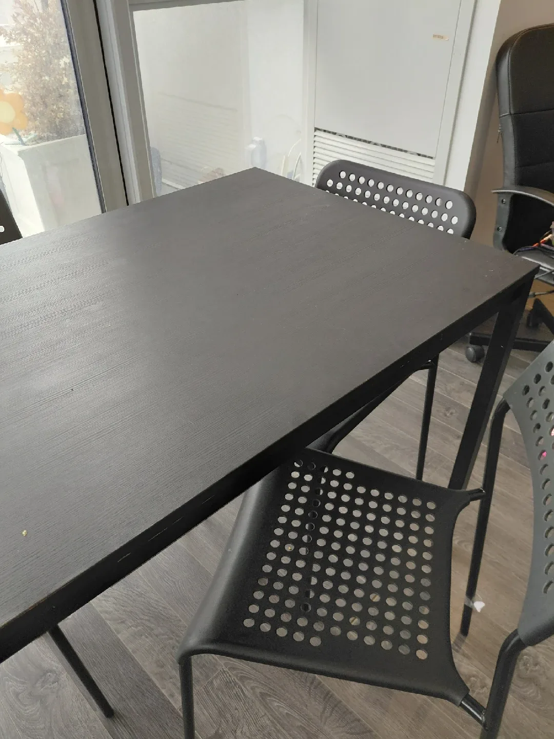 IKEA Black Dining Table with 4 Chairs image indicator(2)