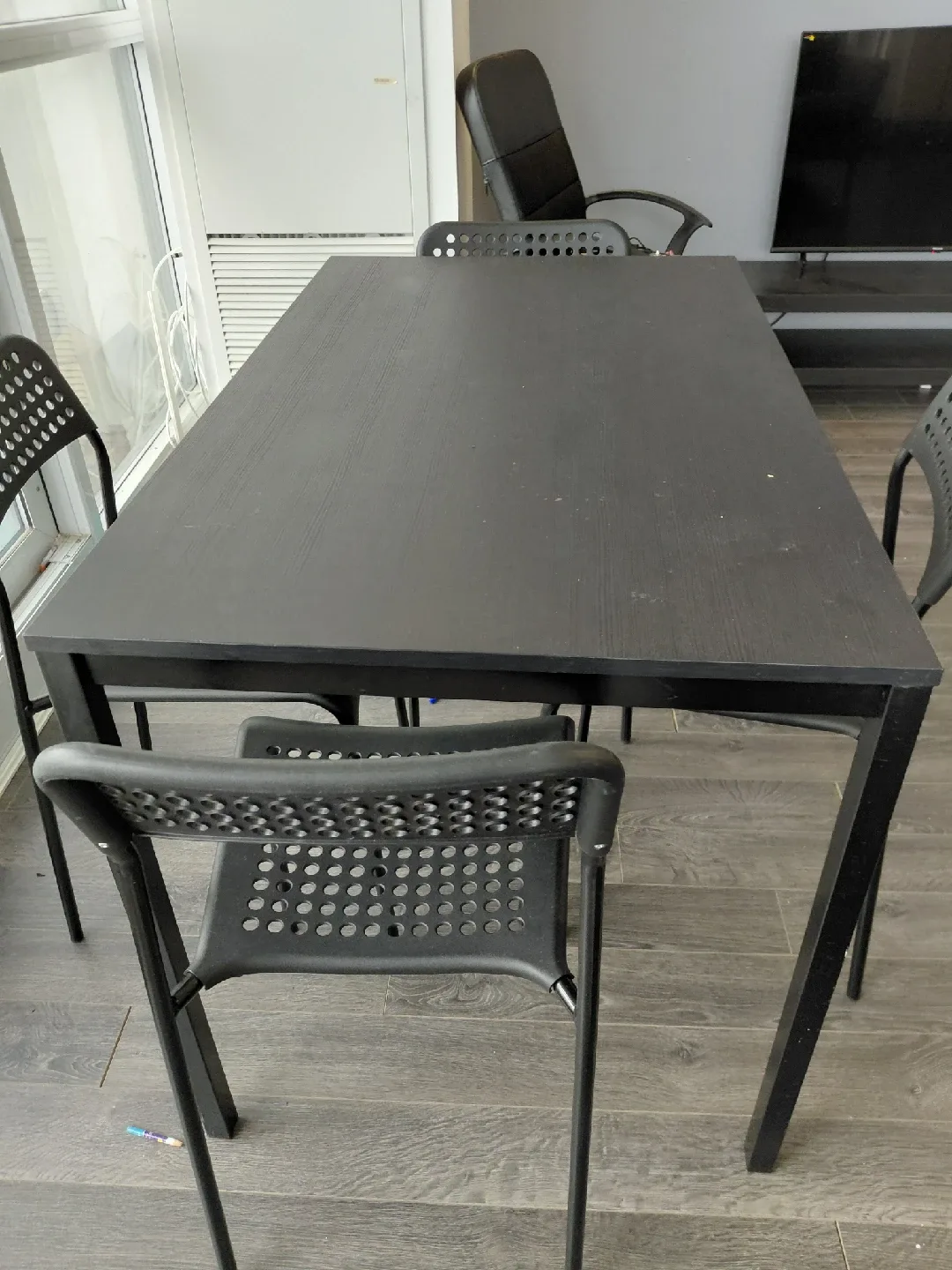 IKEA Black Dining Table with 4 Chairs image indicator(3)