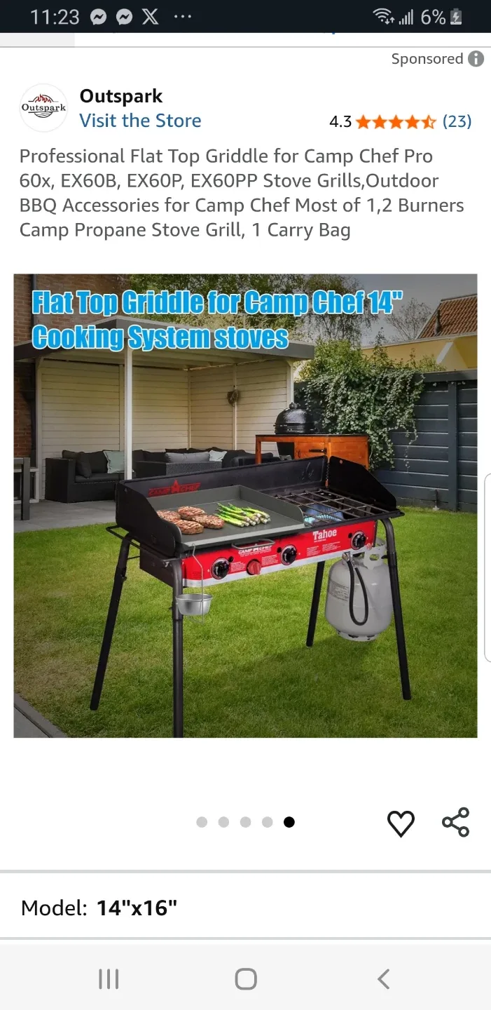 Professional Flat Top Griddle for Camp Chef Pro 60 brand new image indicator(4)