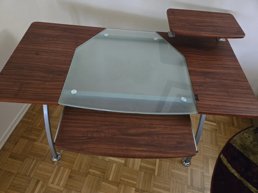Wood and Glass Computer Desk - photo 2