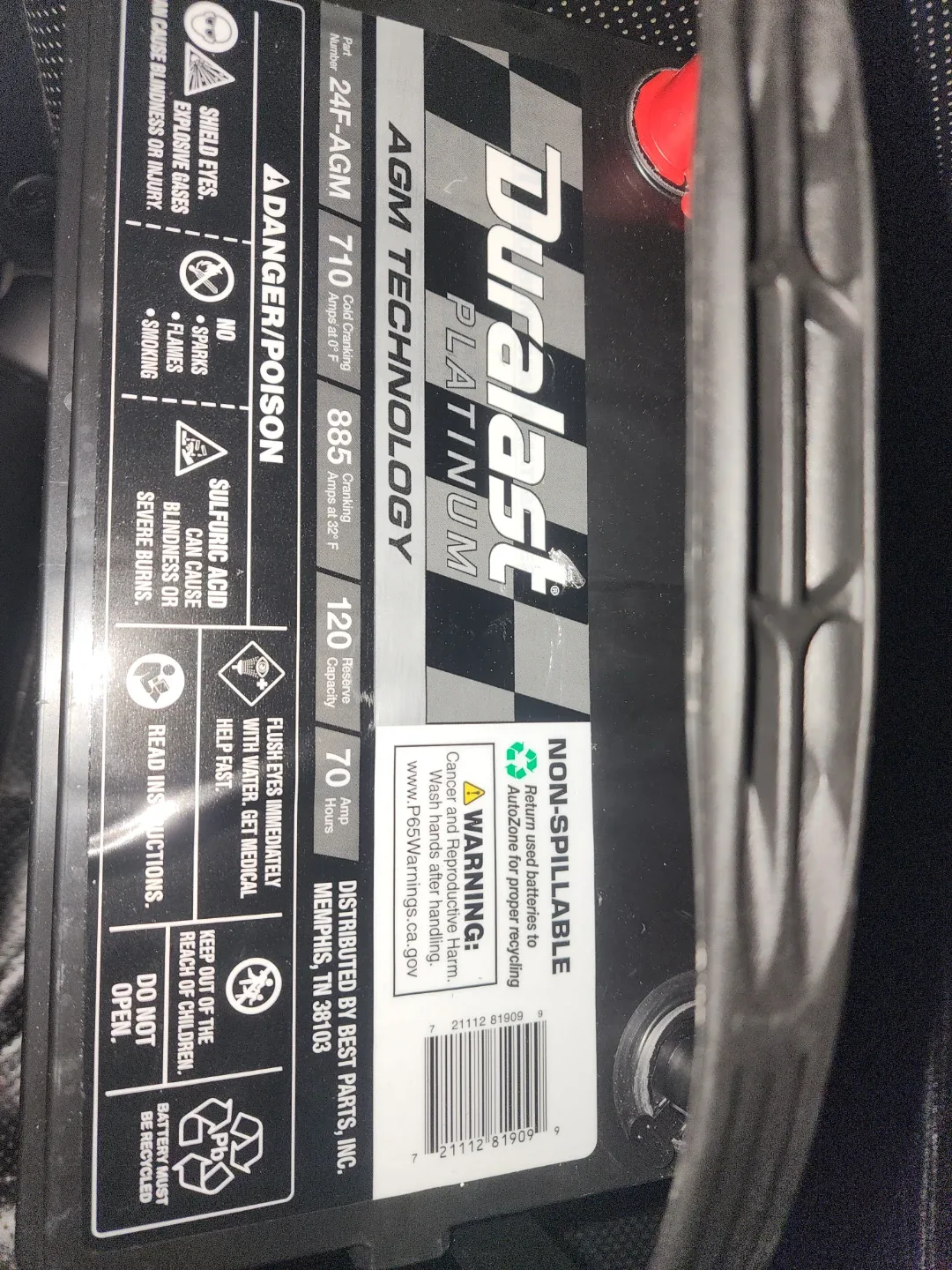 Duralast Platinum 24F-AGM Car Battery image indicator(2)