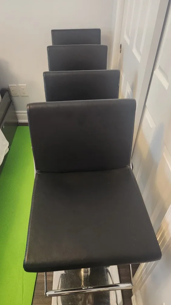 Hydronic black leather Kitchen Stools