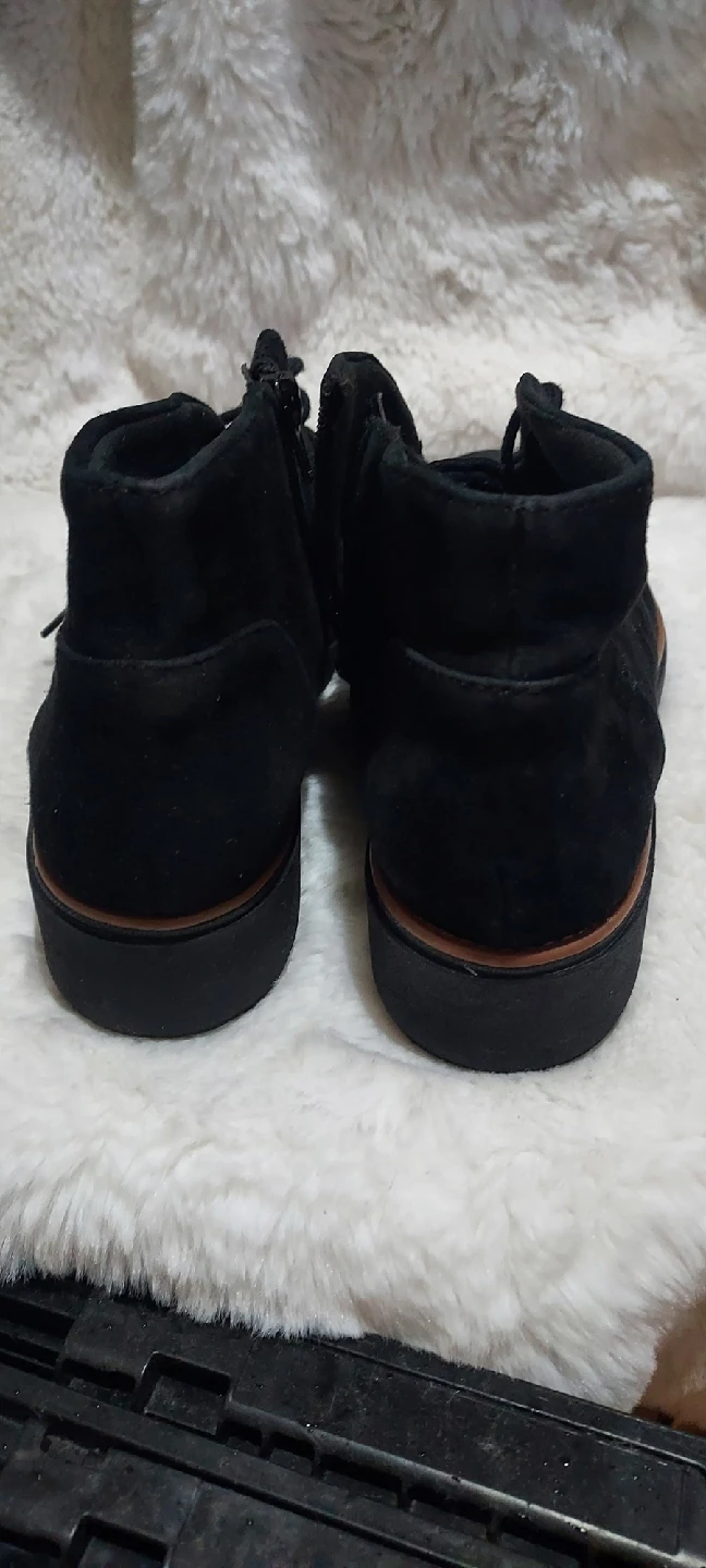 Clarks Black Suede Ankle Boots