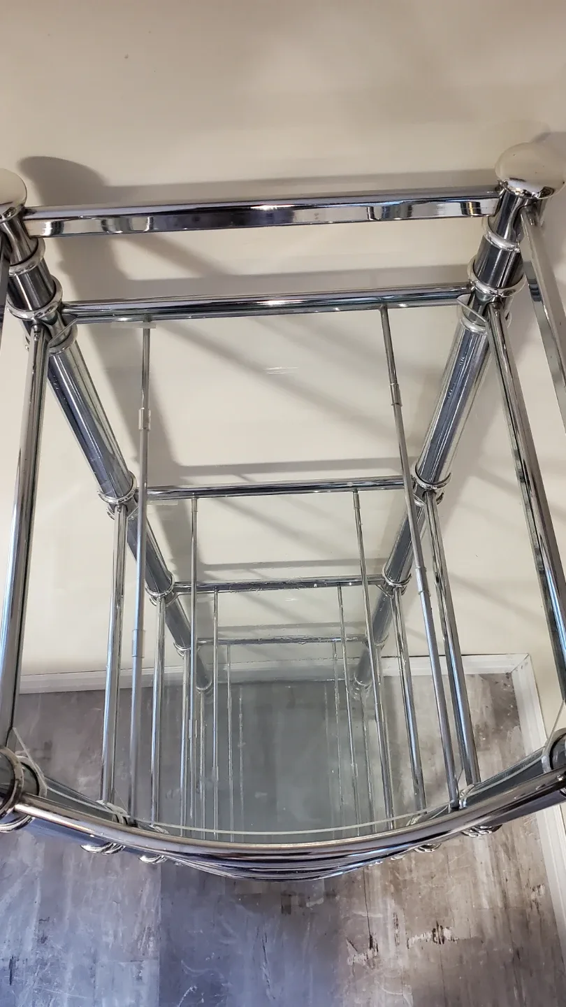 Chrome & Glass Shelving Unit image indicator(4)