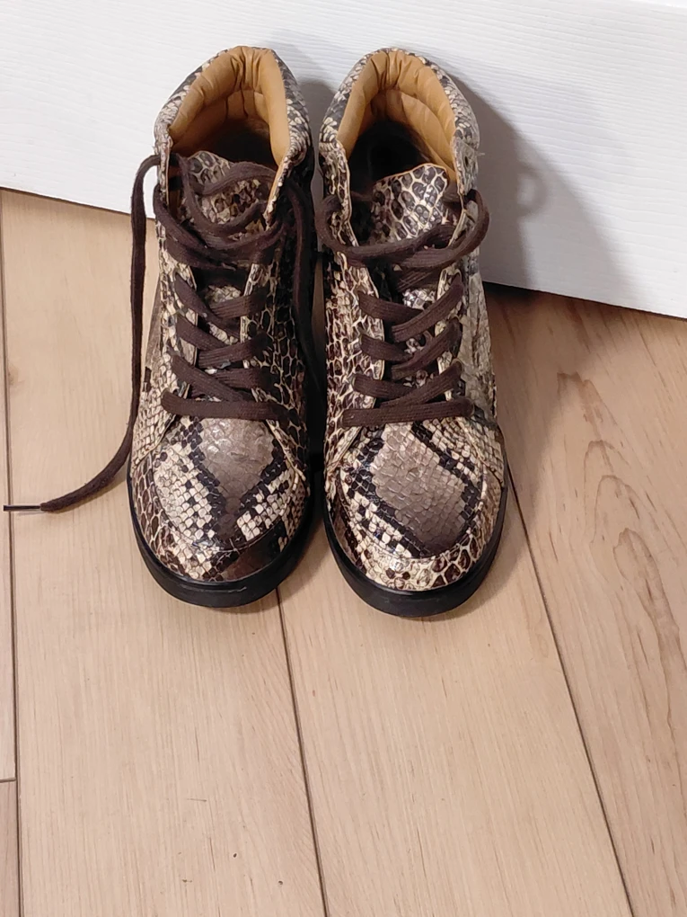 Women's Snake Print High Top Sneakers
