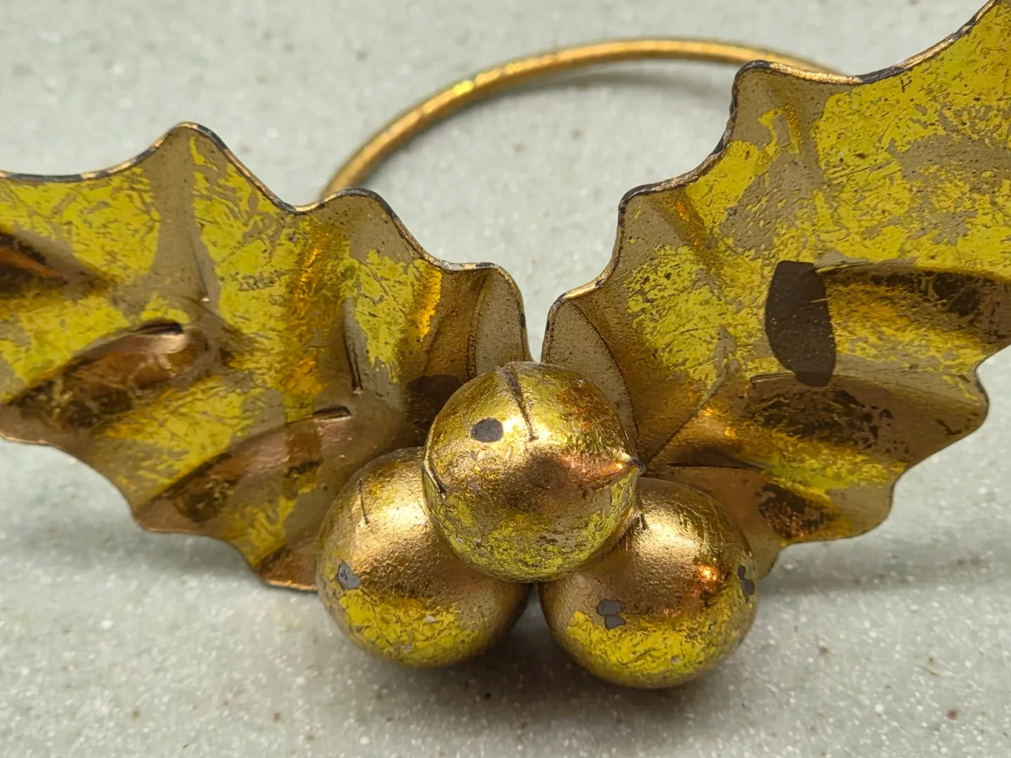 Gold Holly Berry Napkin Rings (6)