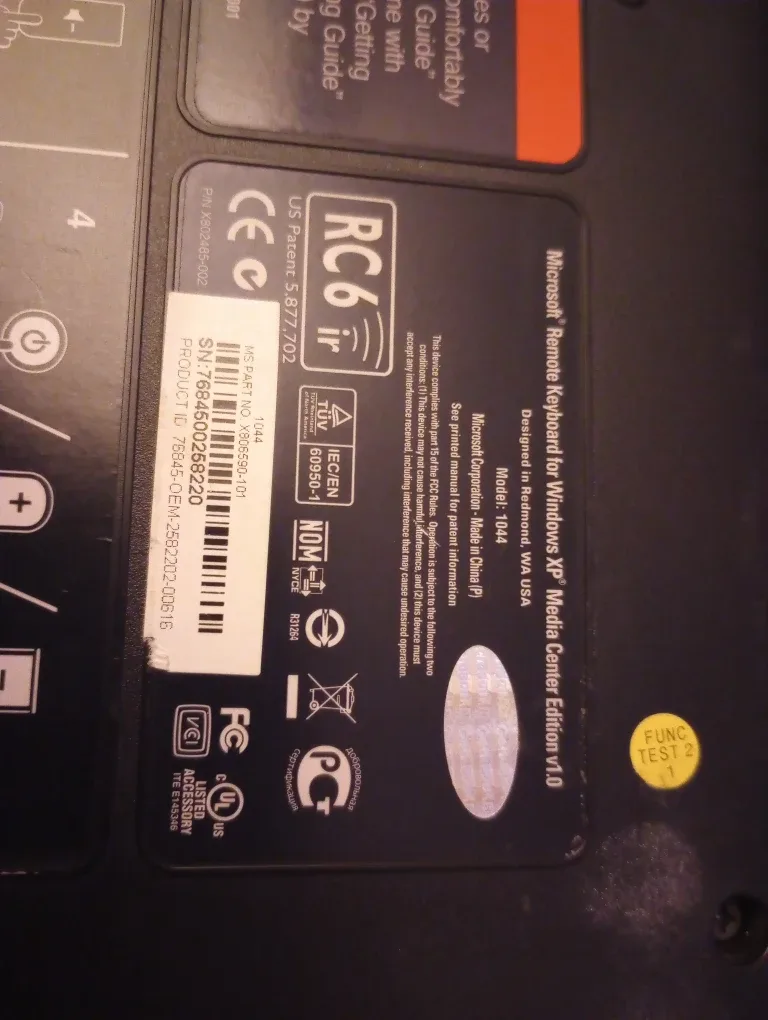 Microsoft Windows XP Media center Remote Keyboard 1044 image indicator(8)