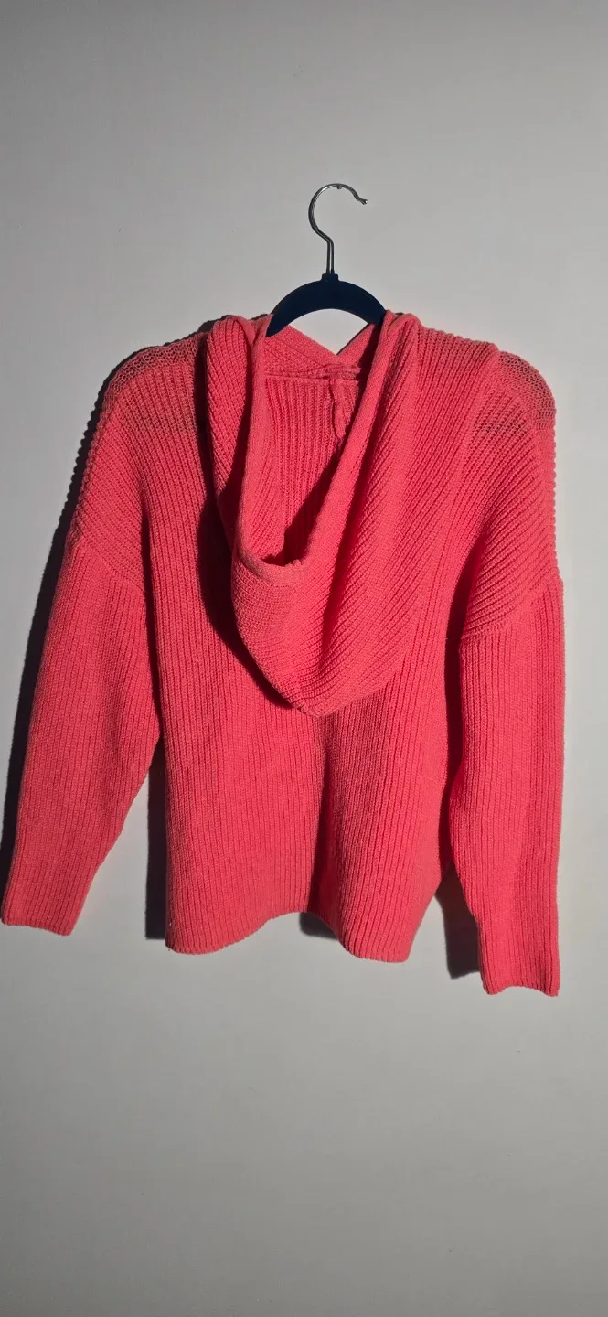 Aritzia Pink Knit Hoodie - Size Small image indicator(2)