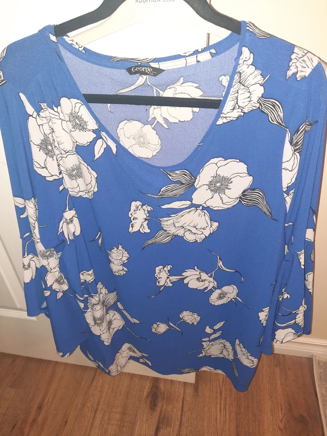 George Blue Floral Blouse pick up only in st.albert