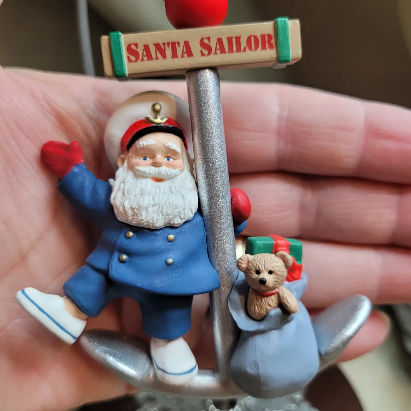 1991 Hallmark Santa Sailer Anchor Holiday Christmas Ornament image indicator(3)