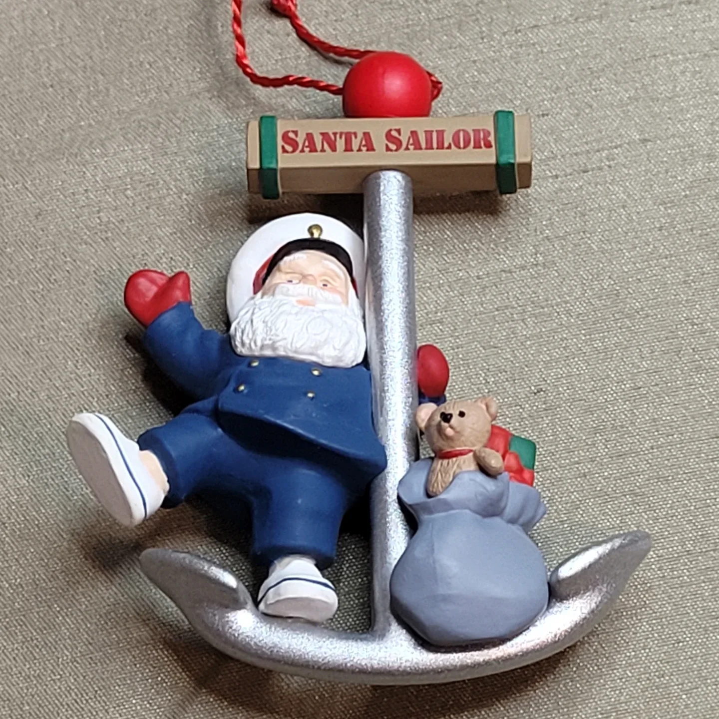 1991 Hallmark Santa Sailer Anchor Holiday Christmas Ornament image indicator(4)