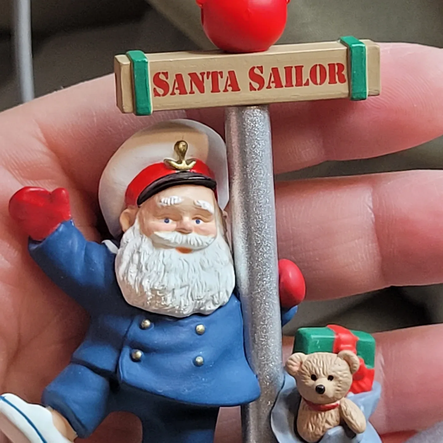 1991 Hallmark Santa Sailer Anchor Holiday Christmas Ornament image indicator(5)
