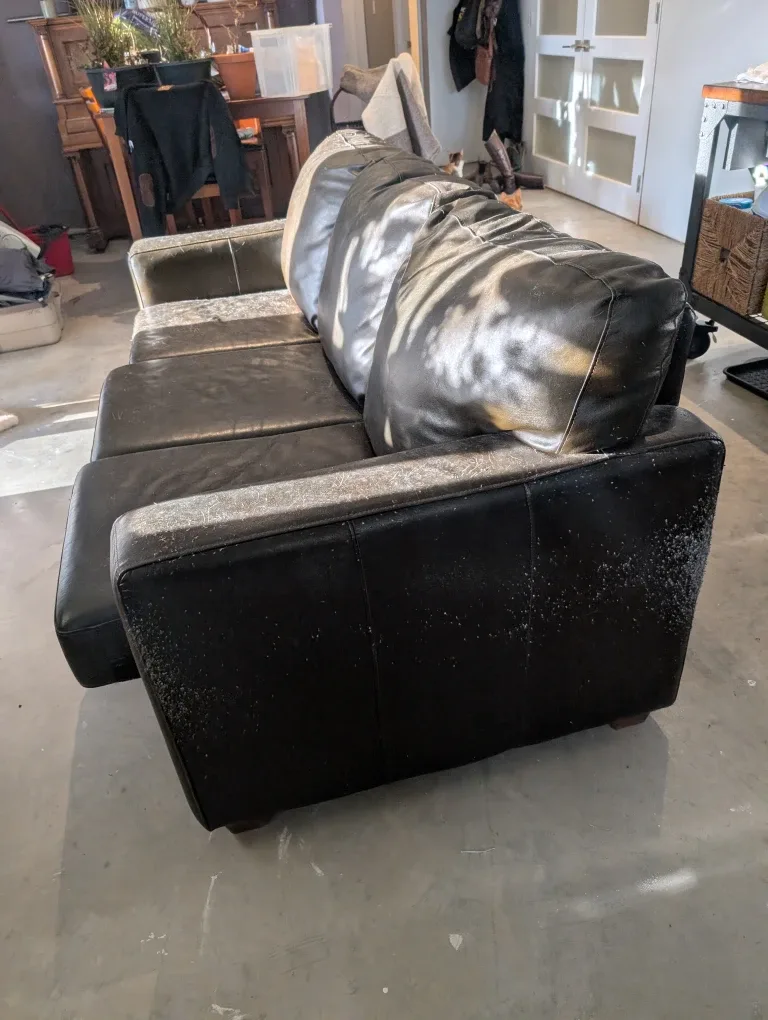 Brown Faux Leather Sofa Pullout image indicator(3)