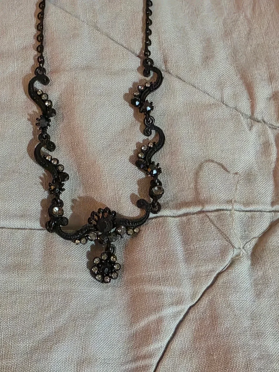 Black Floral Necklace