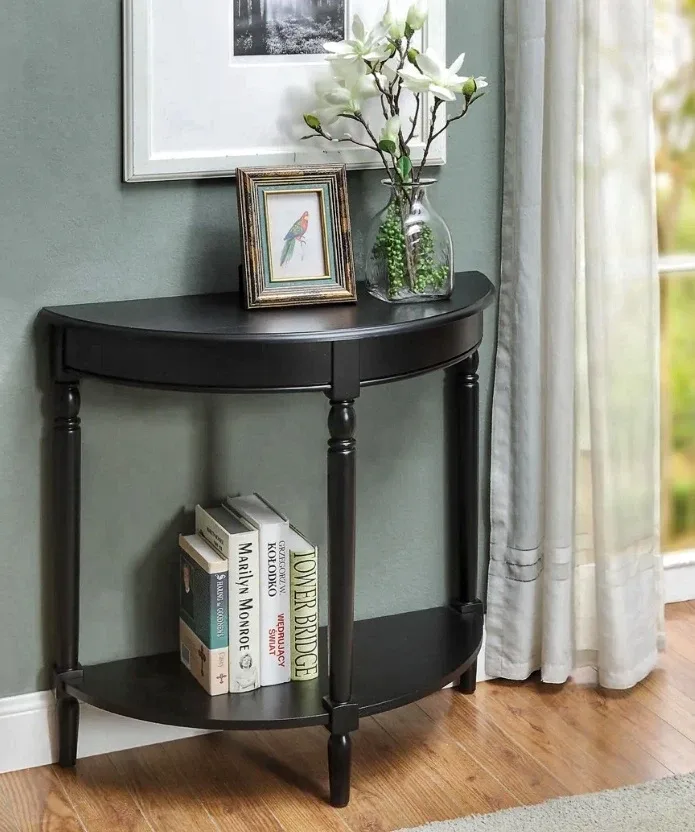 Black Half-Moon Console Table 🥕