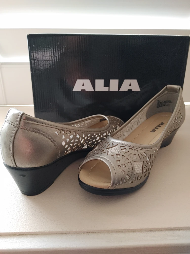 Alia Silver Peep Toe Shoes - Size 6 - photo 2
