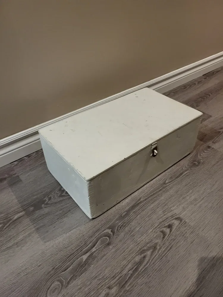 White Wooden Storage Box