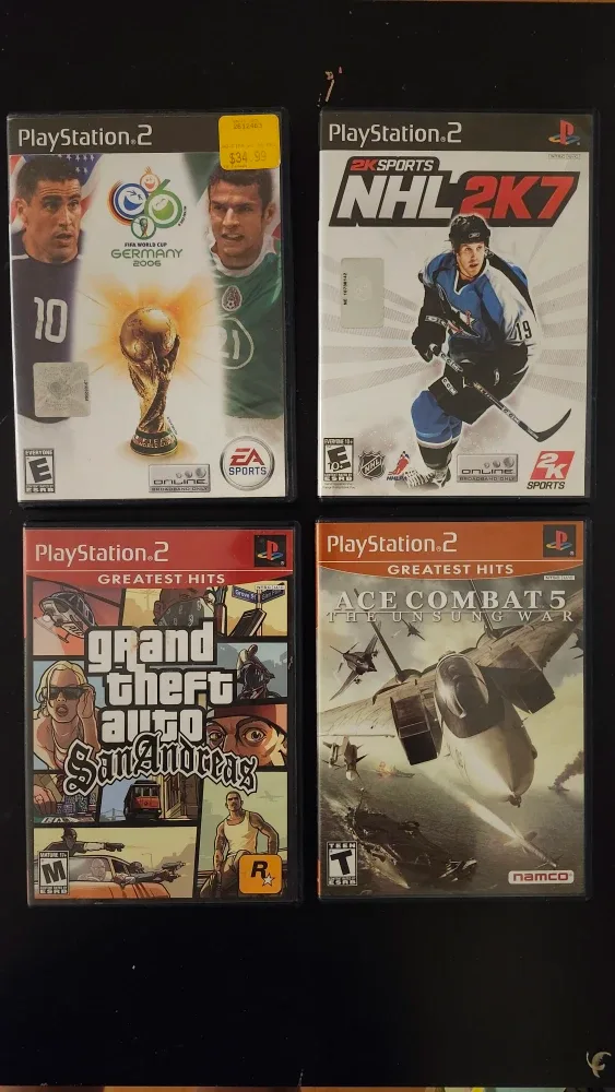 PS2 Games: FIFA 2006, NHL 2K7, GTA San Andreas, Ace Combat 5