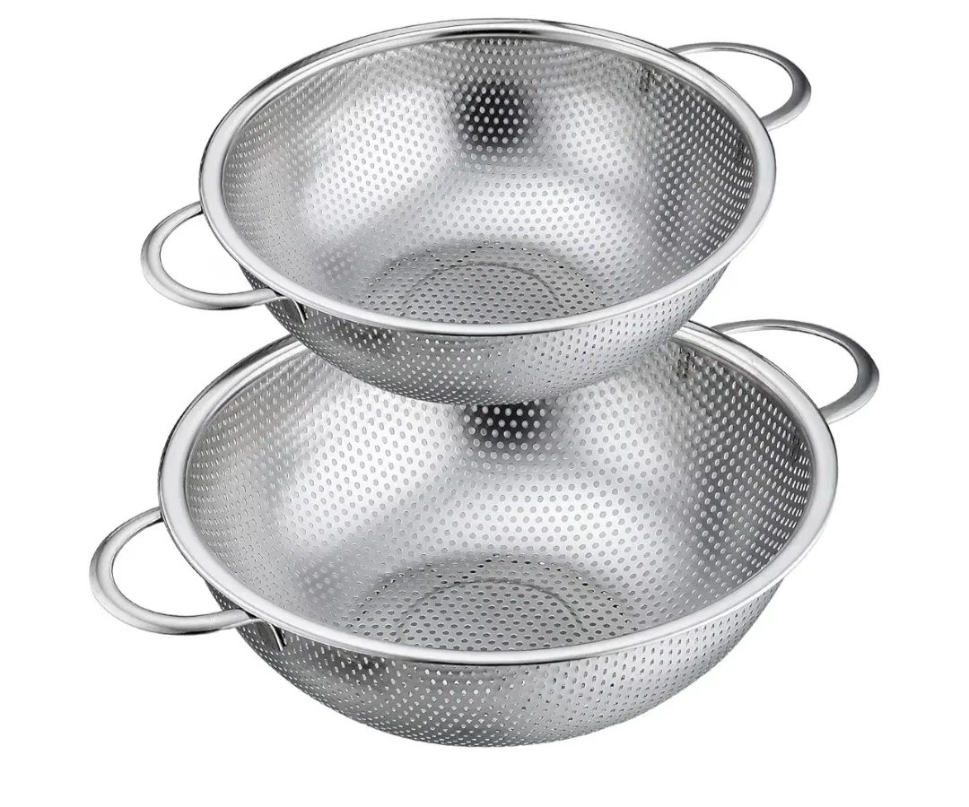 P&P Chef Stainless Steel Colander Set (8.8 + 11.2 Inch)