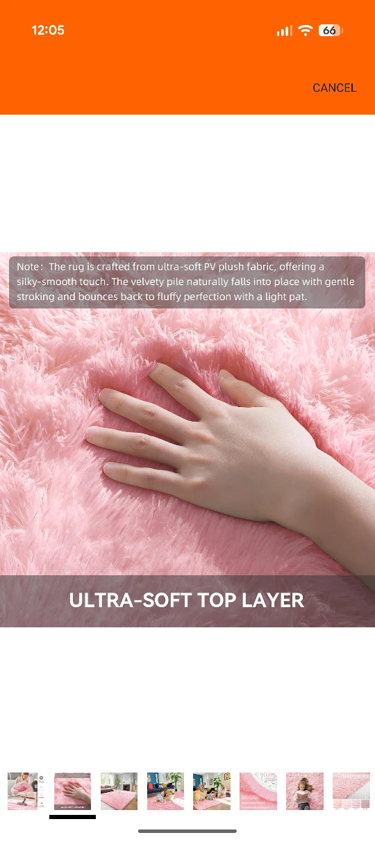 Fluffy Pink Area Rug - 8x10 - photo 3