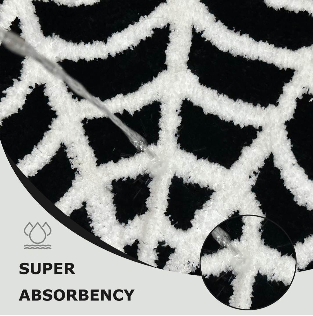 Spider Web Bath Mat - Black & White, 32 x 20 inches - photo 5