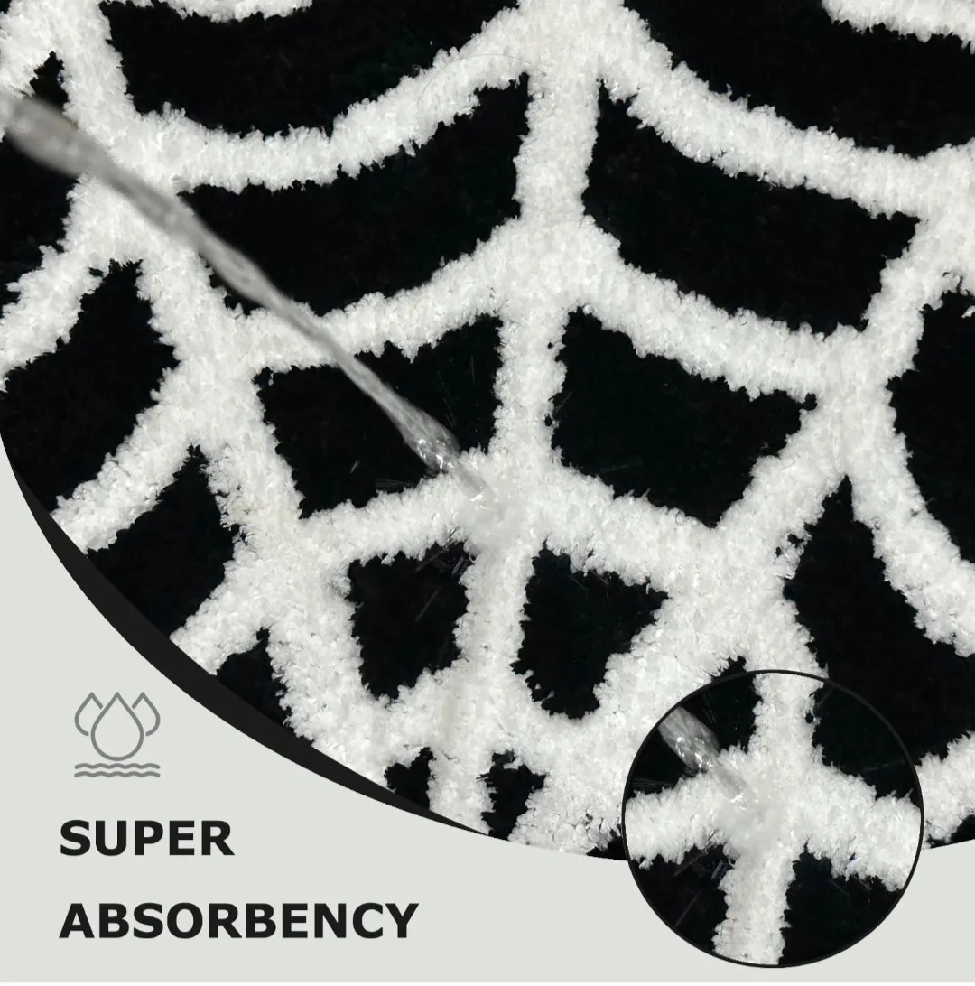 Spider Web Bath Mat - Black & White, 32 x 20 inches image indicator(5)