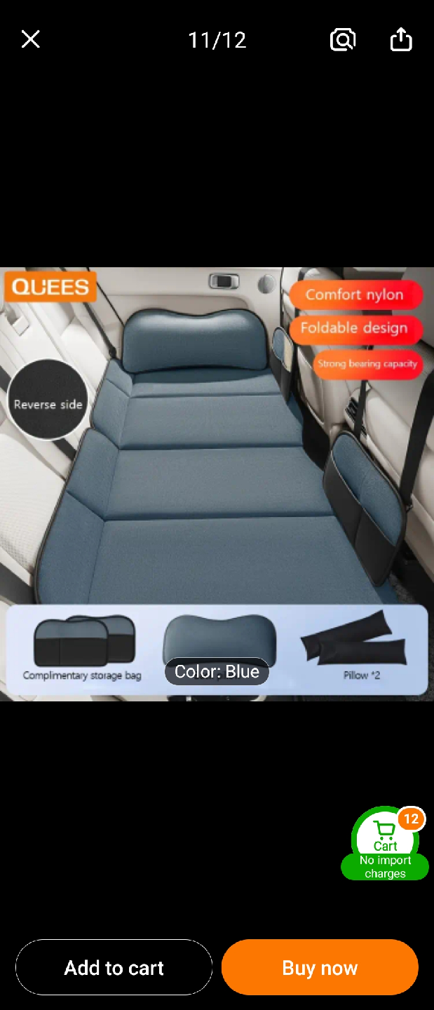 QUEES Car Travel Bed Mattress