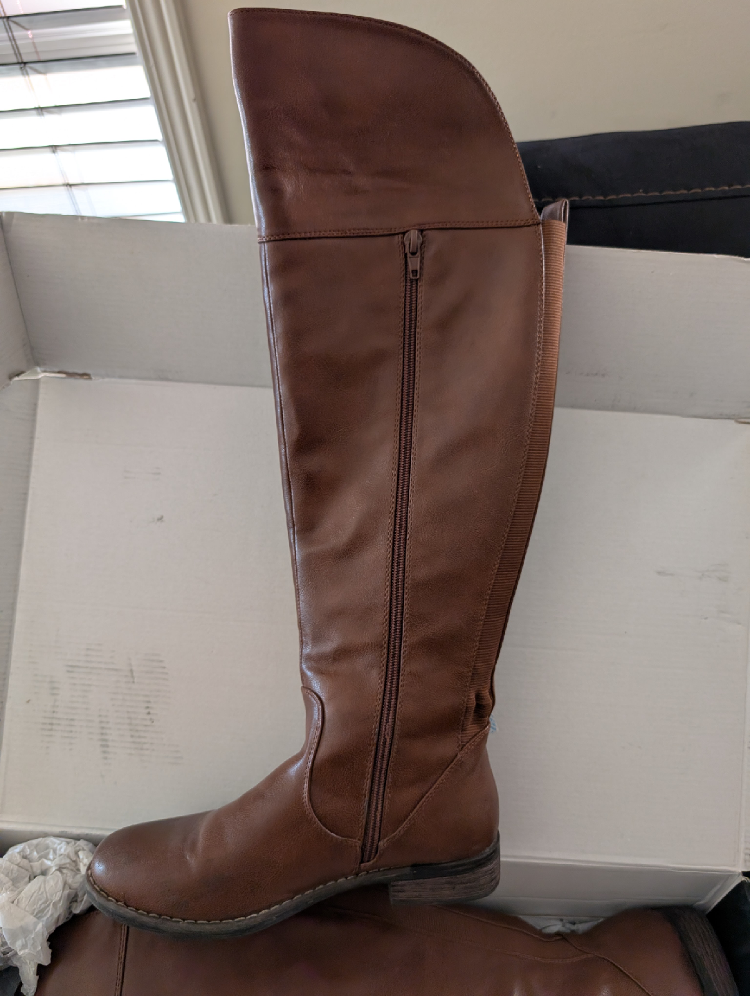 Brown Knee-High Boots, Size 6