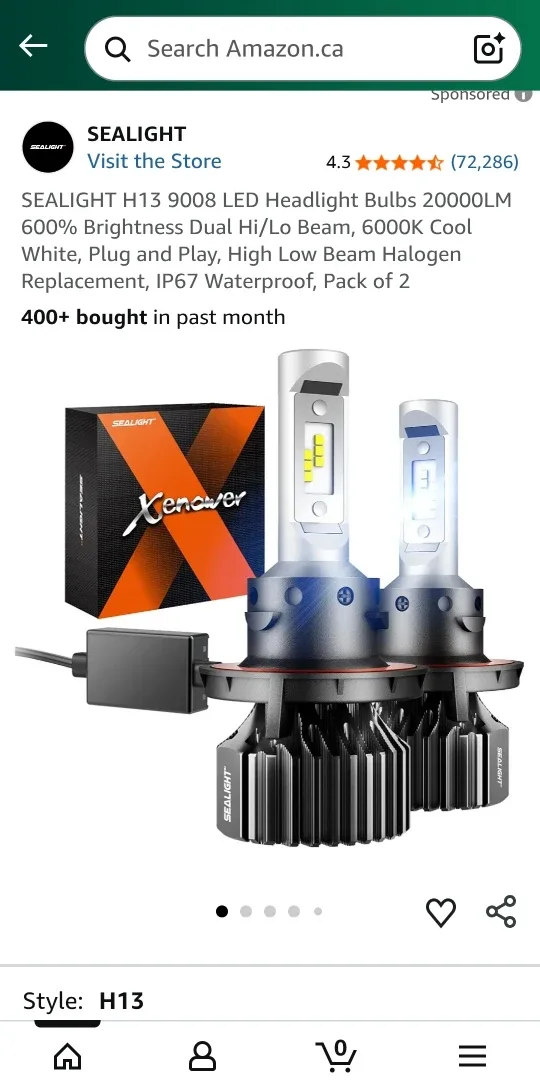 SEALIGHT H13 9008 LED Headlights Bulb