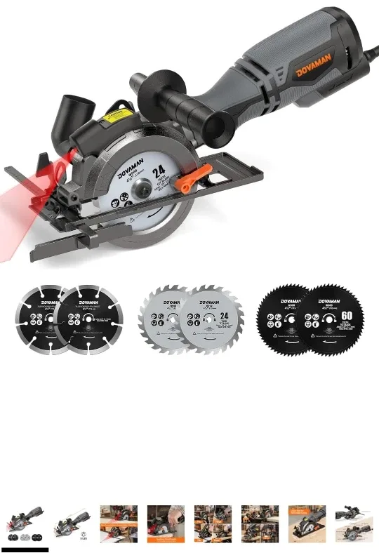 TACKLIFE TCS115E Circular Saw w/ 6 Blades - Grey