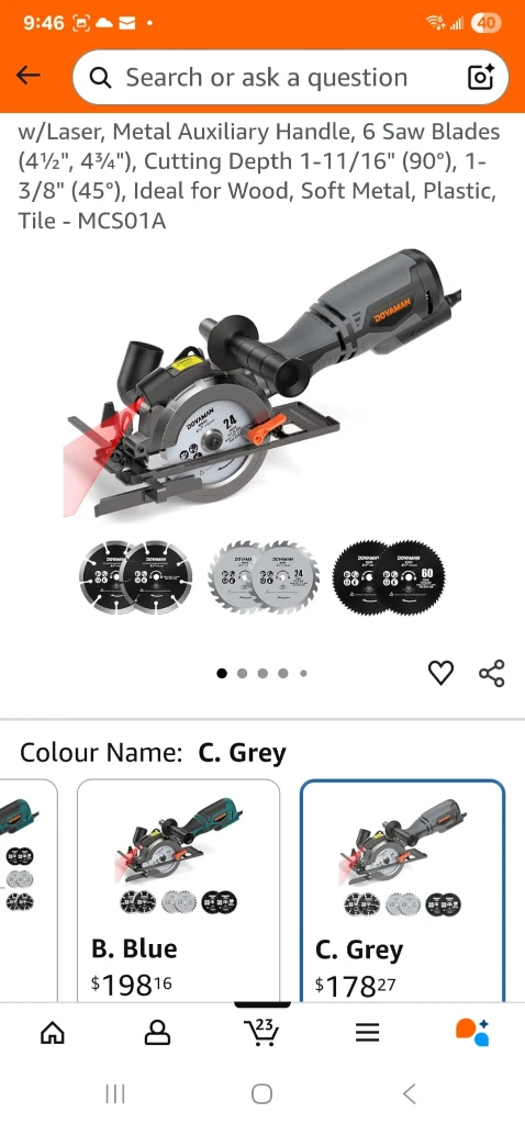 TACKLIFE TCS115E Circular Saw w/ 6 Blades - Grey - photo 3