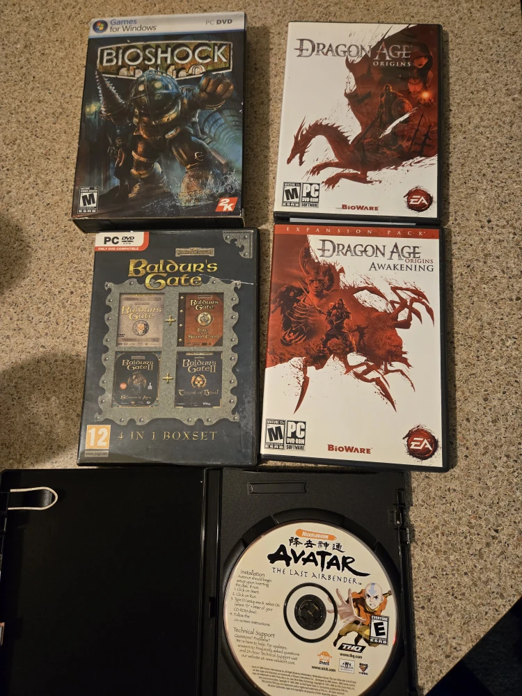 PC Games: Bioshock,DragonAge+expansion,Baldur's Gate ,Avatar