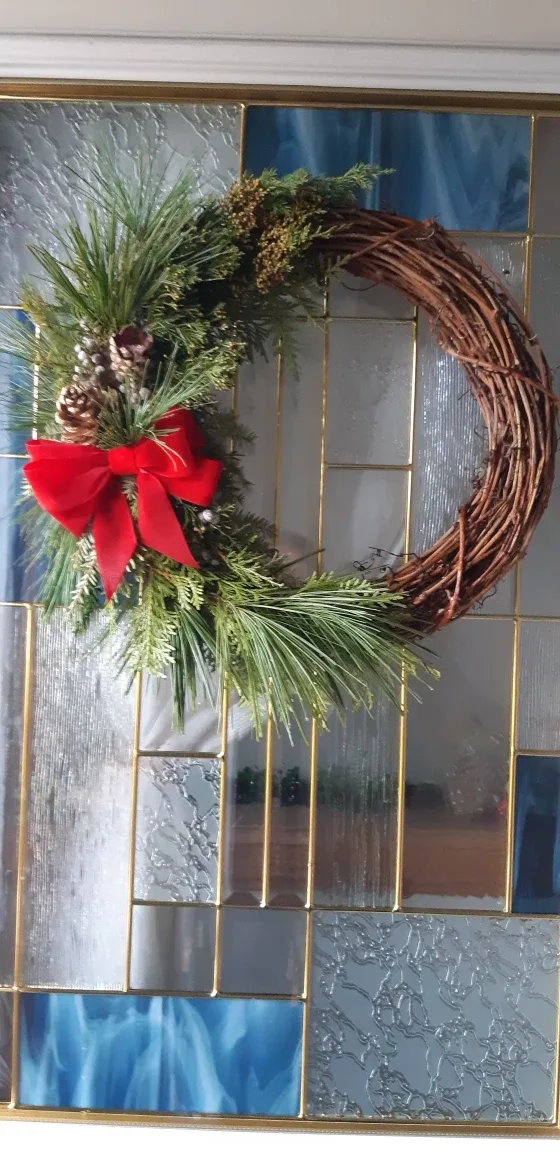 Christmas Real greenery grapevine Wreath