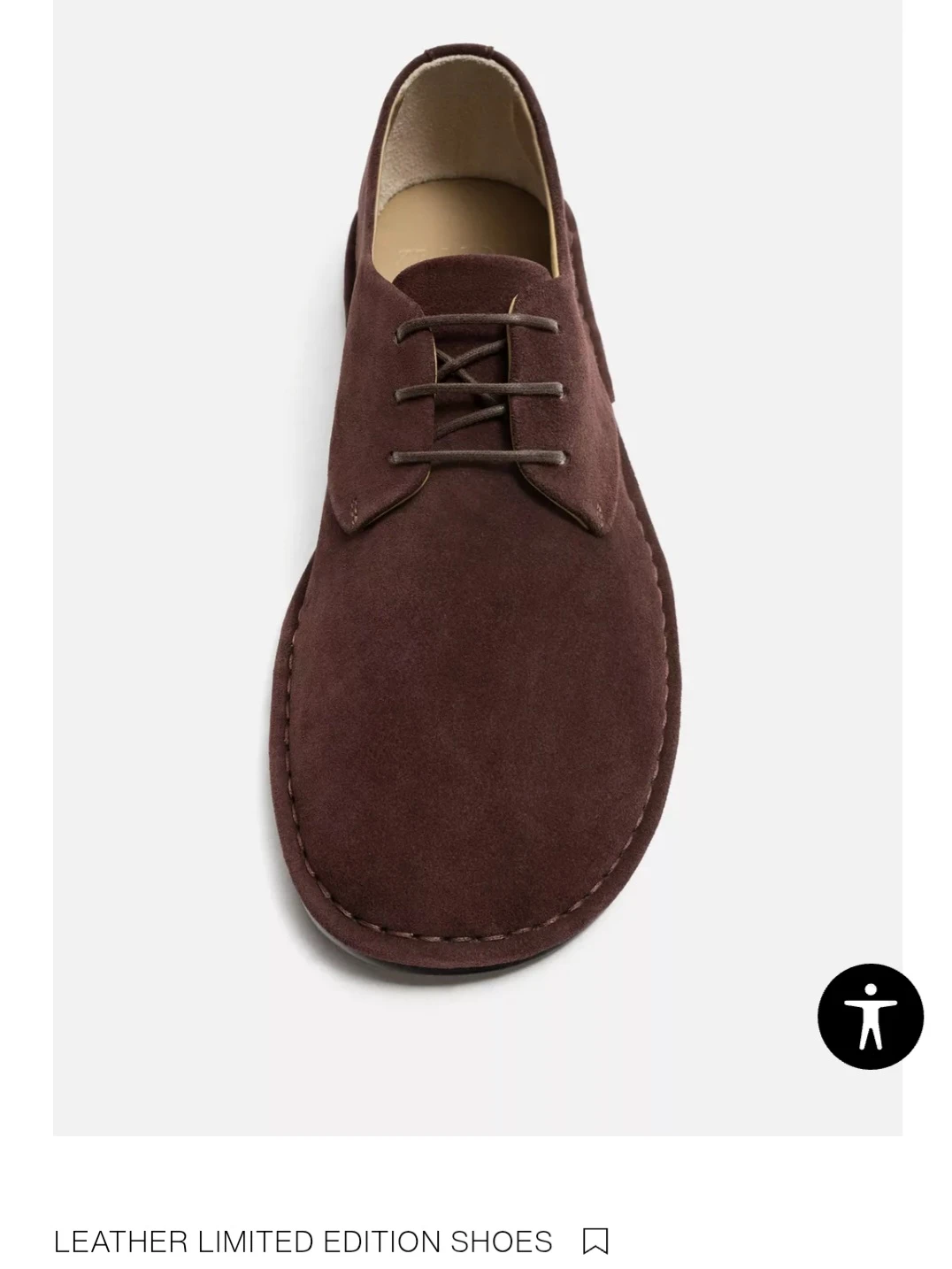 ZARA Man Leather Limited Edition Shoes - Burgundy Red - photo 2