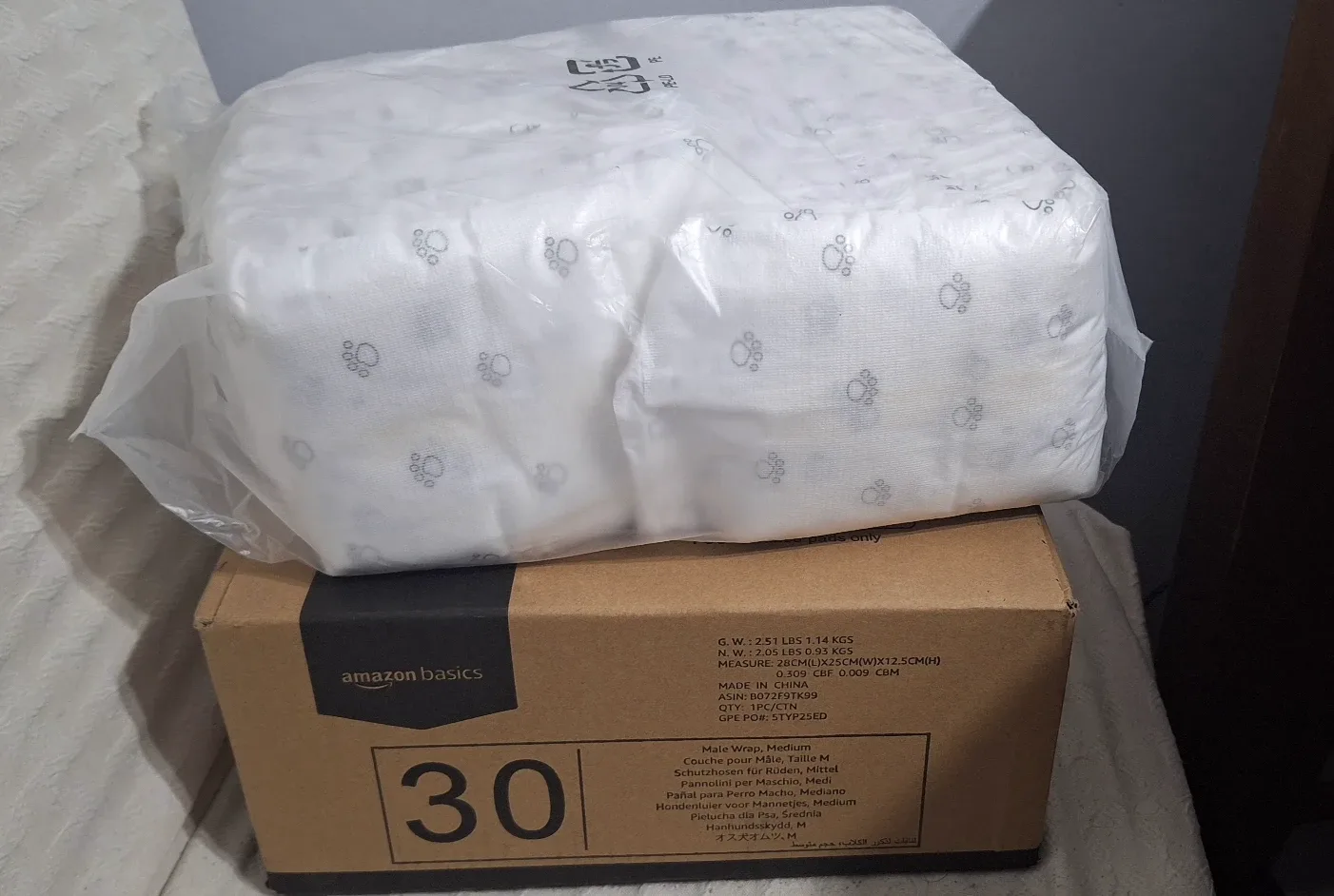 Amazon Basics Male Dog Diapers, 30 + 23 Diapers image indicator(6)