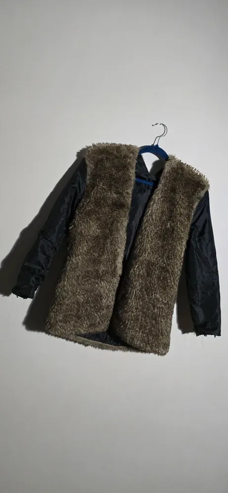 Faux Fur Vest with Sleeves, Size S