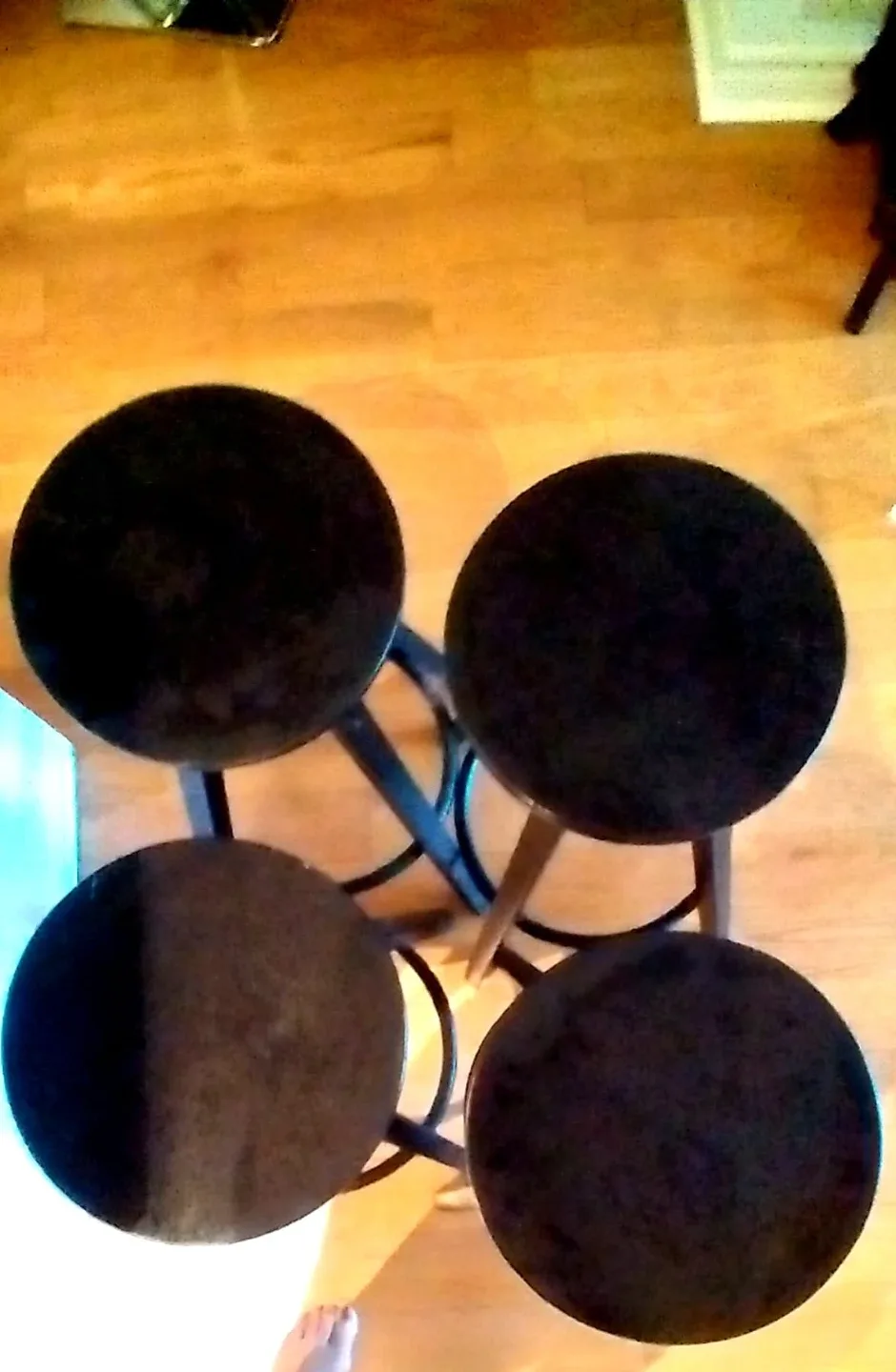 Set of 4 dark brown adjustable Bar Stools image indicator(2)