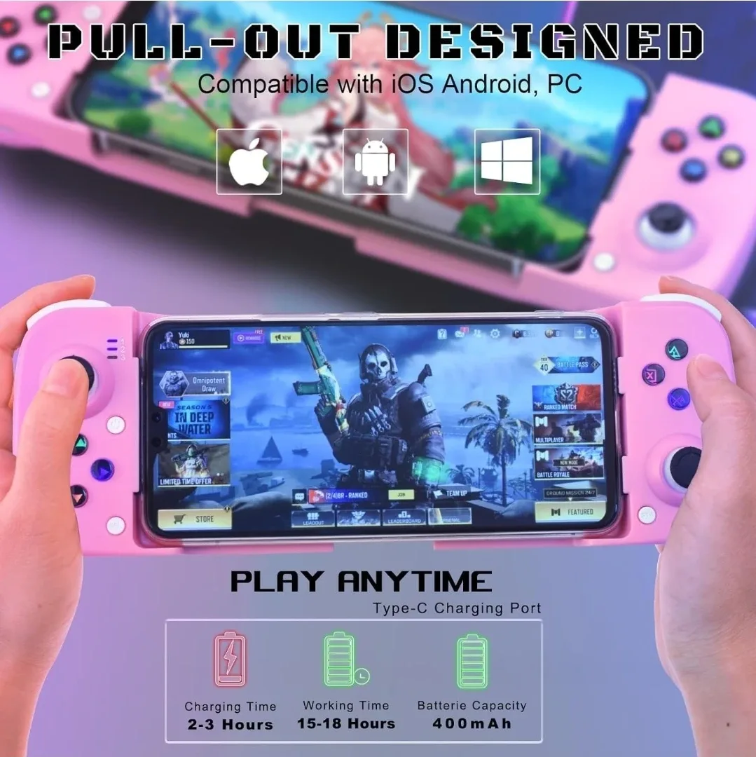 Mobile Game Controller - Pink -NEW image indicator(2)