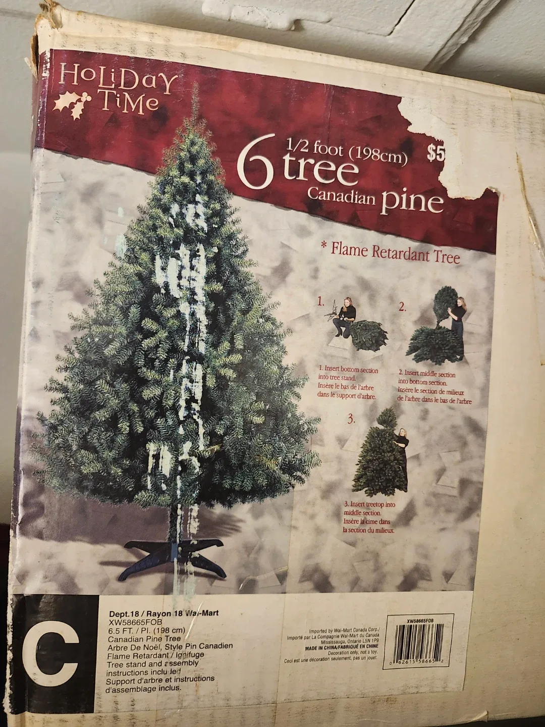 Holiday Time 6ft Canadian Pine Christmas Tree image indicator(3)