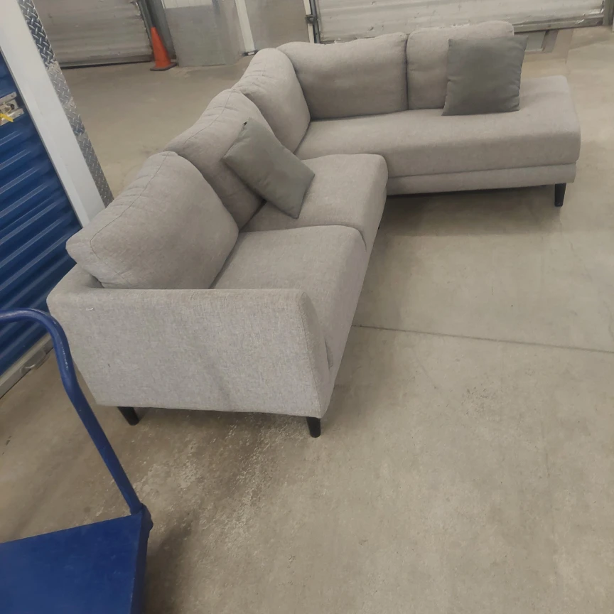 Grey Sectional Sofa with Chaise Lounge - photo 3