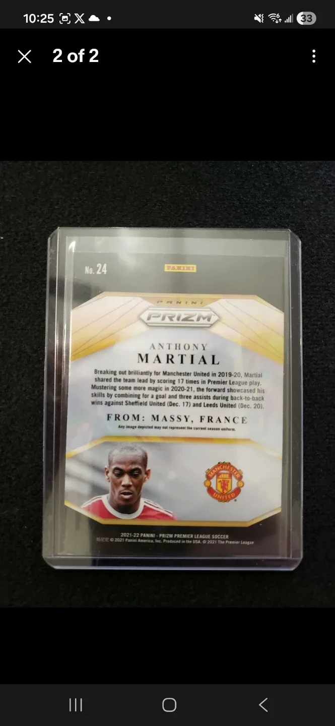 Panini Prizm Anthony Martial Card image indicator(2)