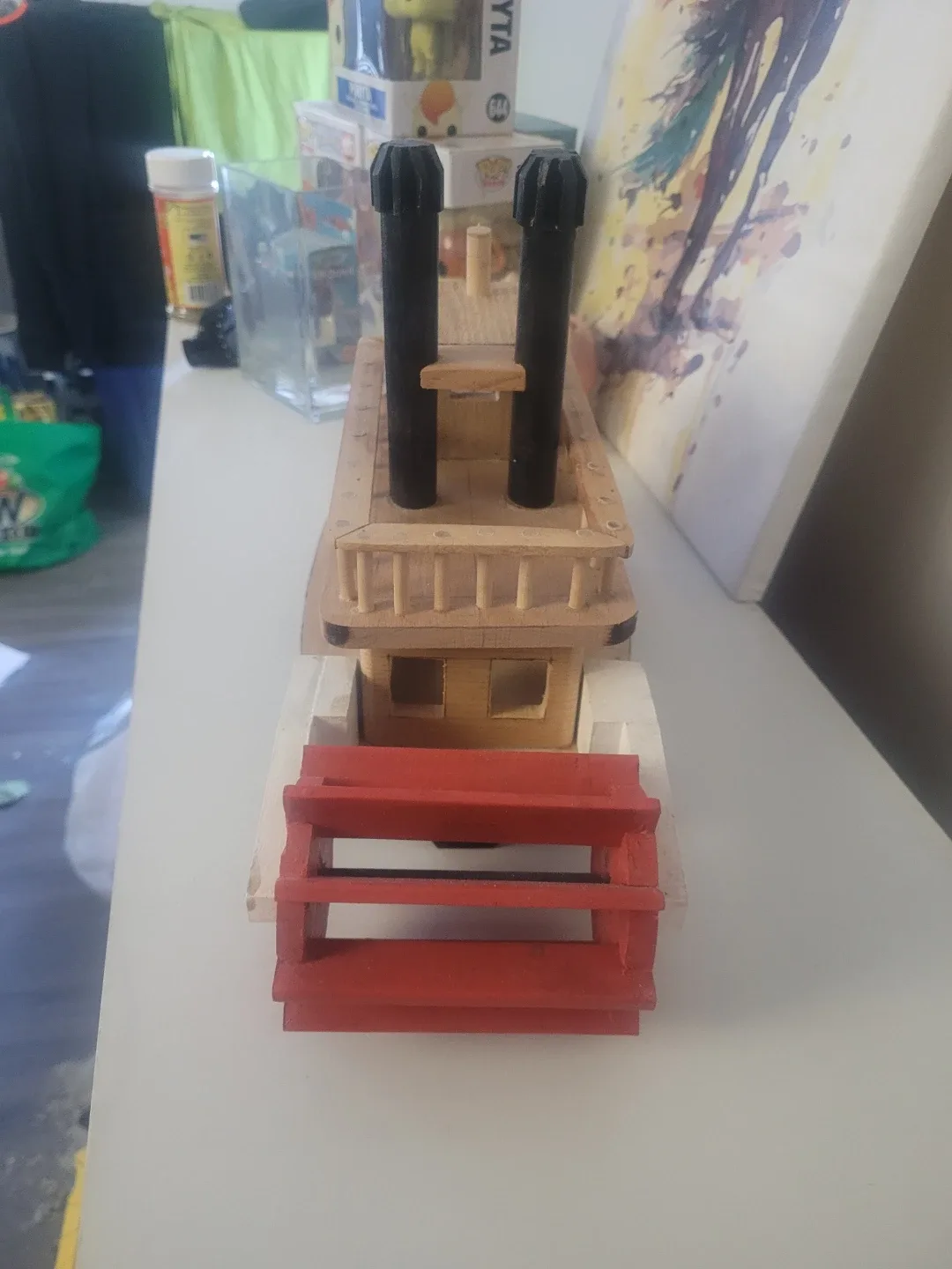Handmade Wooden Steamboat Toy image indicator(4)