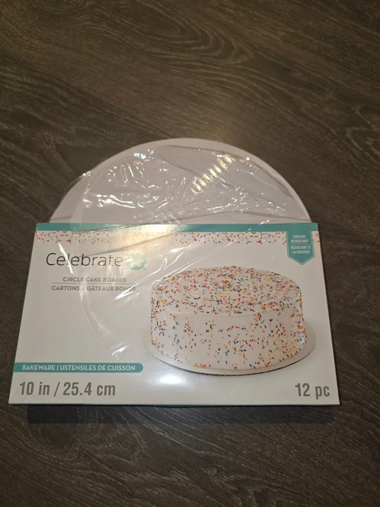 Celebrate 10" Circle Cake Boards, 8pc - New