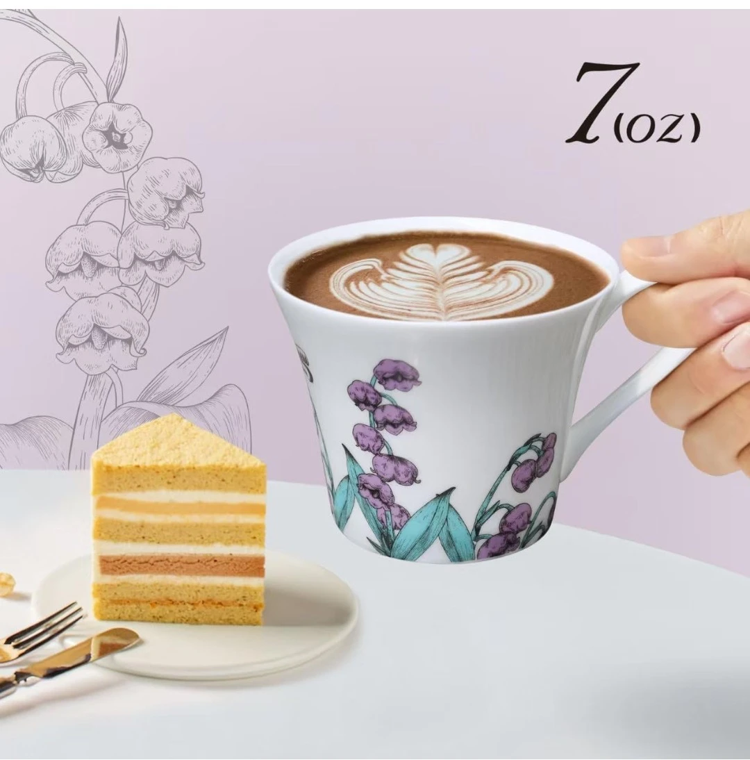 7oz Porcelain Tea Cup & Saucer Set - photo 2