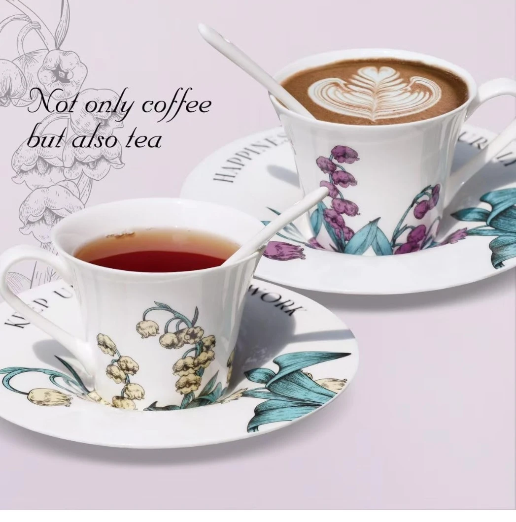 7oz Porcelain Tea Cup & Saucer Set - photo 4