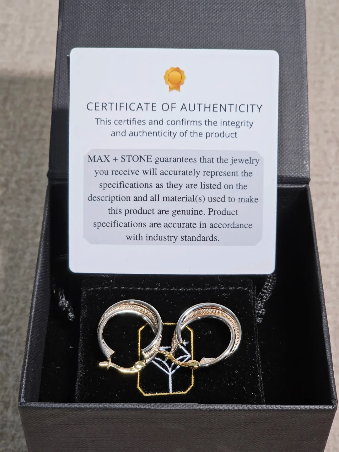 Max + Stone 10k Two-Tone Gold Hoop in White & Yellow  image indicator(3)