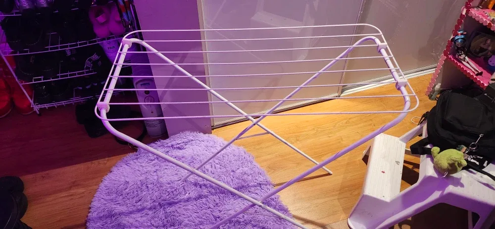 White Folding Clothes Drying Rack image indicator(4)