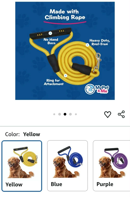 MyPet & Me Dog Leash - Purple, Blue, Yellow